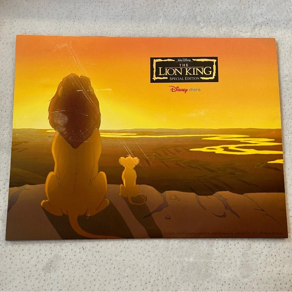 Disney Store The Lion King Special Edition 2 Lithograph Prints Plus Folder